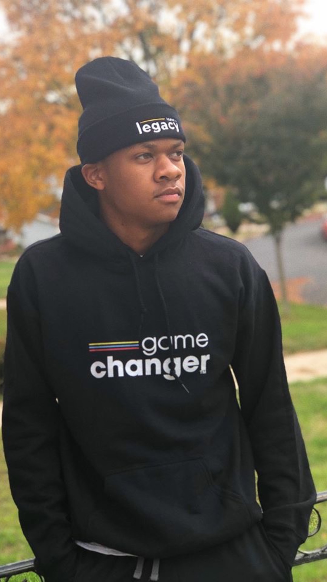 Game Changer hoodie with Leave A Legacy beanie