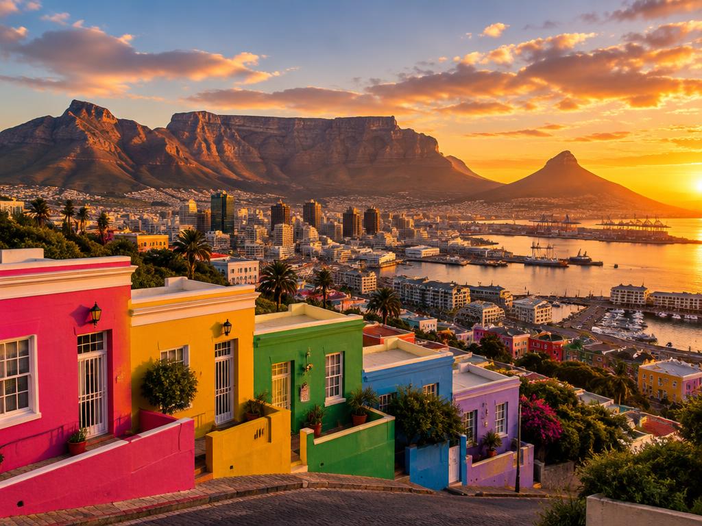Table Mountain above Cape Town at sunset